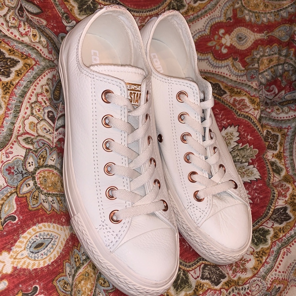 Rose Gold Leather Converse